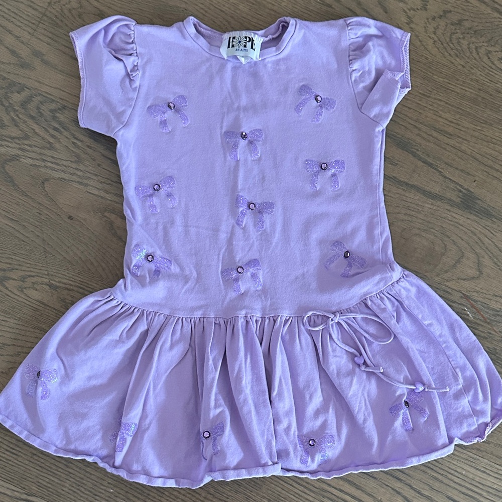 Hope Jeans Purple Dress with Crystal Bow Accents